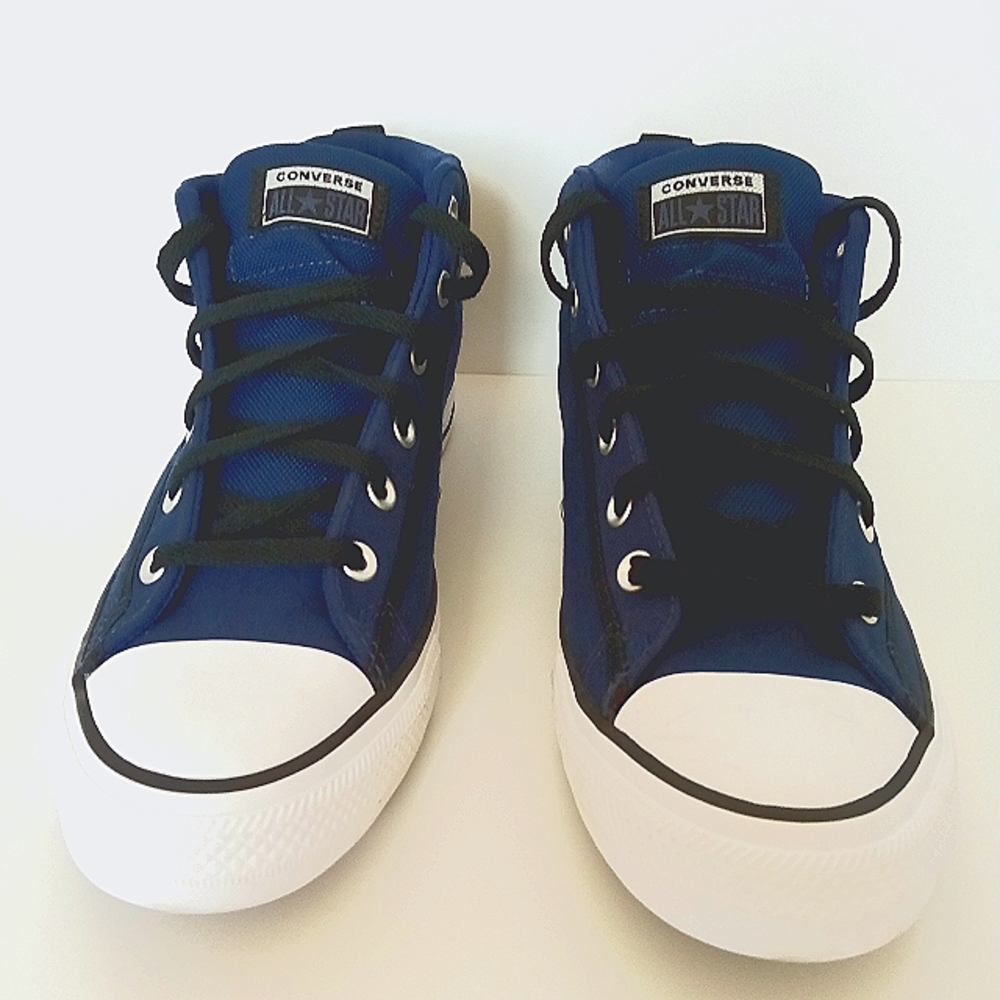 Men's Converse CTAS Street Midnight Navy/Black/White Mid-Top Sneakers. Size-10.5